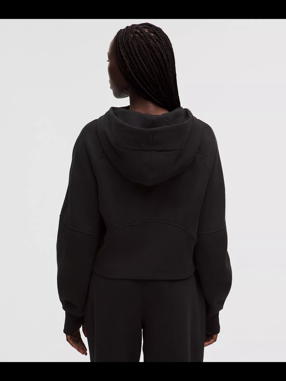 lululemon athletica Scuba Oversized 1/2 Zip Black Cropped Hooded Sweatshirt - Picture 3 of 5